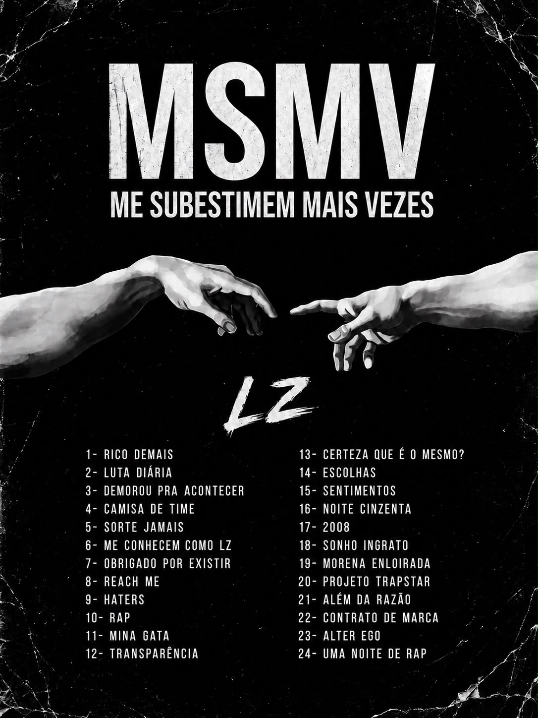 Flyer original com a lista de músicas do MSMV